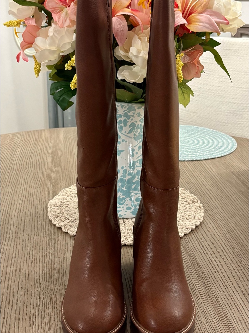 NEW In Box Adrena Brown Tall Wedge Boot Size 7.5 - Picture 2 of 12